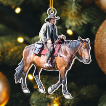 Christmas Ornaments Cowboy Cowgirl Western - Personalized Acrylic Photo Ornament