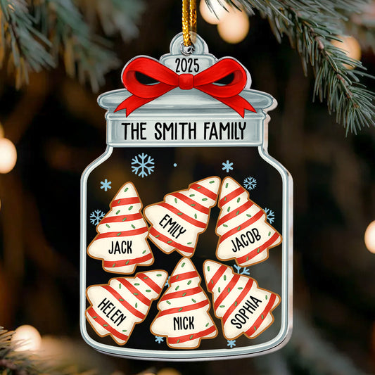 Christmas Ornaments Family Christmas Jar Custom Name - Personalized Acrylic Ornament