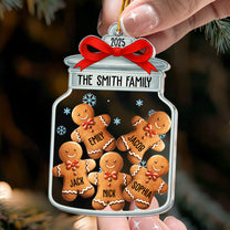 Christmas Ornaments Gingerbread Family Christmas Jar - Personalized Acrylic Ornament