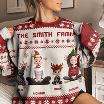 Christmas Our Family With Pet - Personalized Ugly Sweater