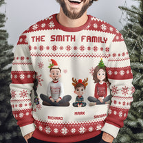 Christmas Our Family With Pet - Personalized Ugly Sweater