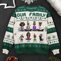 Christmas Our Family With Pet - Personalized Ugly Sweater