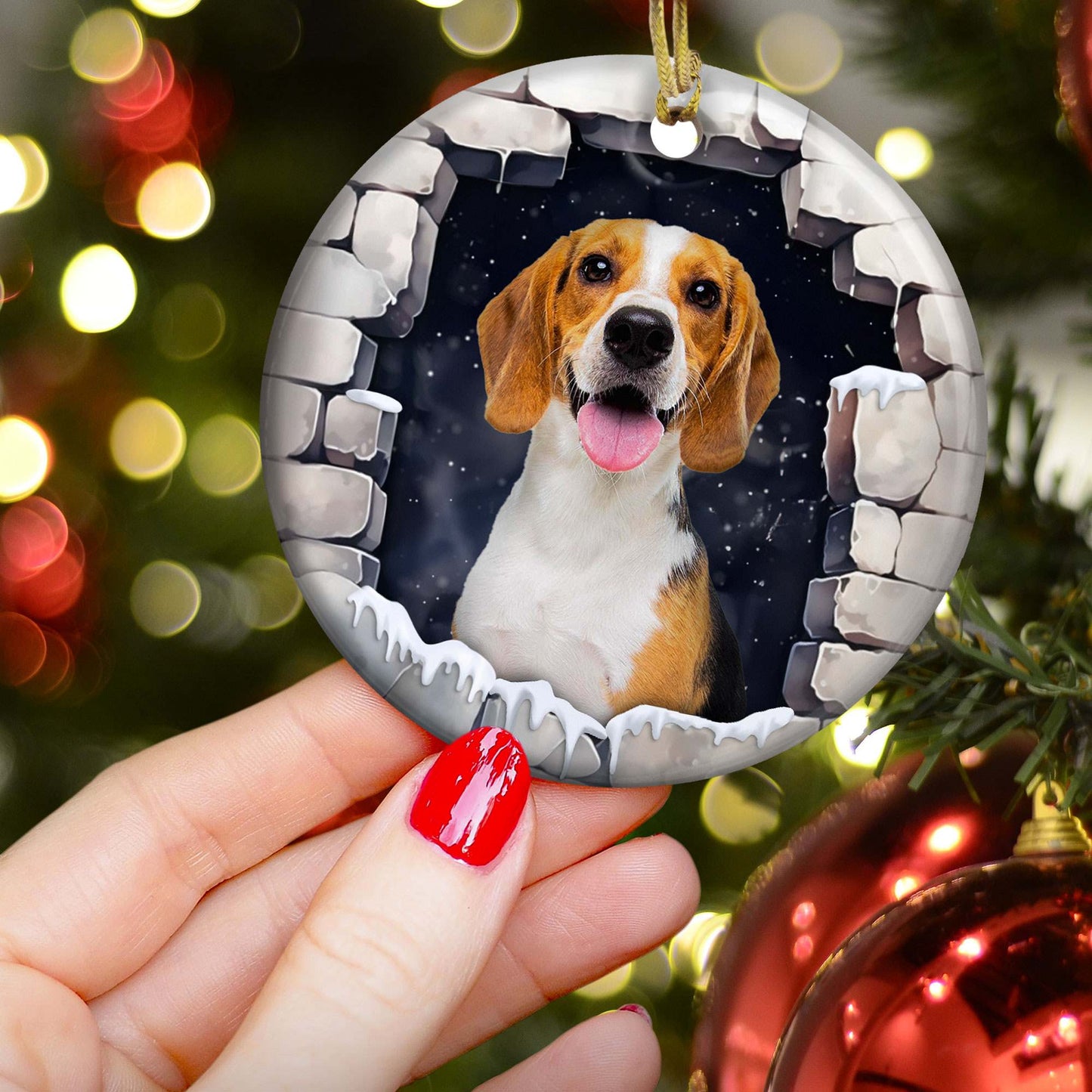 Christmas Pet - Personalized Ceramic Photo Ornament