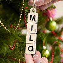 Christmas Scrabble Ornament Family Name Ornament - Personalized Wooden Ornament