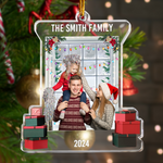 Christmas Snow Window Family Upload Photo 2026 - Personalized Acrylic Photo Ornament