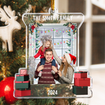 Christmas Snow Window Family Upload Photo 2026 - Personalized Acrylic Photo Ornament