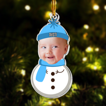 Christmas Snowman With Kids - Personalized Acrylic Photo Ornament