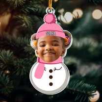 Christmas Snowman With Kids - Personalized Acrylic Photo Ornament