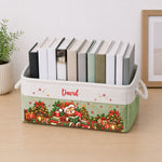 Christmas Snowman, Gingerbread, Reindeer Reading Book Gift For Book Lover - Personalized Storage Basket