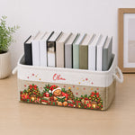 Christmas Snowman, Gingerbread, Reindeer Reading Book Gift For Book Lover - Personalized Storage Basket