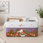 Christmas Snowman, Gingerbread, Reindeer Reading Book Gift For Book Lover - Personalized Storage Basket