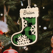 Christmas Sock Family - Personalized Wooden Ornament