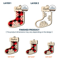 Christmas Sock Family - Personalized Wooden Ornament