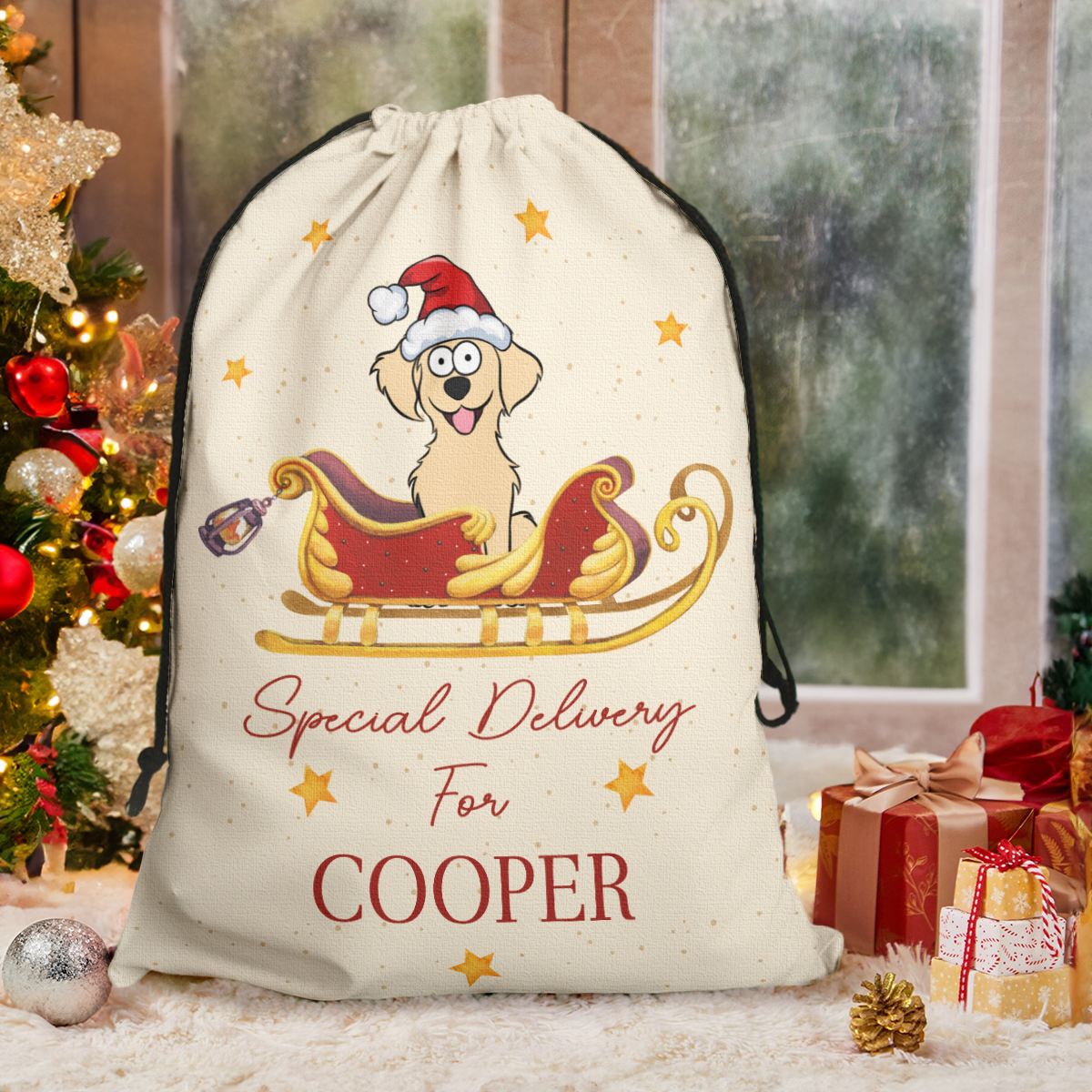 Christmas Special Delivery For Pet - Personalized Photo Christmas Sack