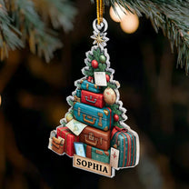 Christmas Suitcase Tree Travel Lovers - Personalized Acrylic Ornament