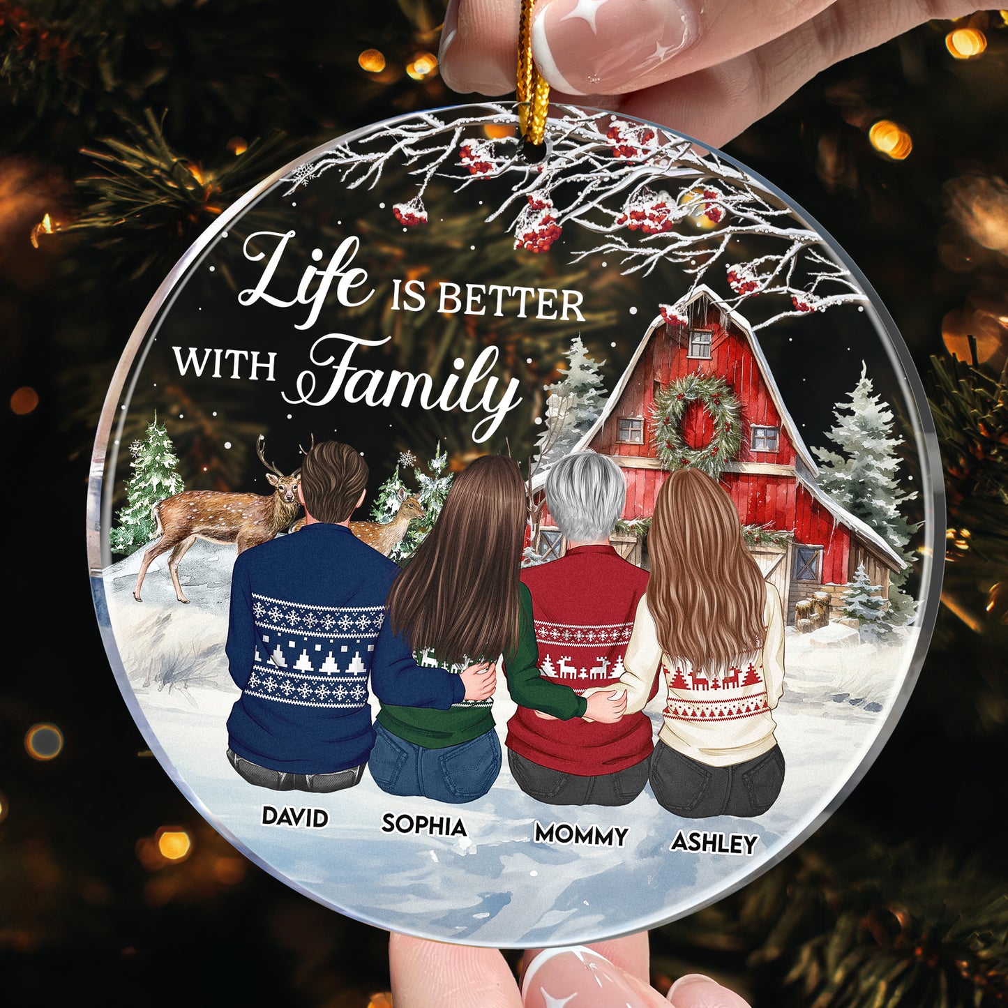 Christmas Time - Life Is Better With Family - Personalized Acrylic Ornament