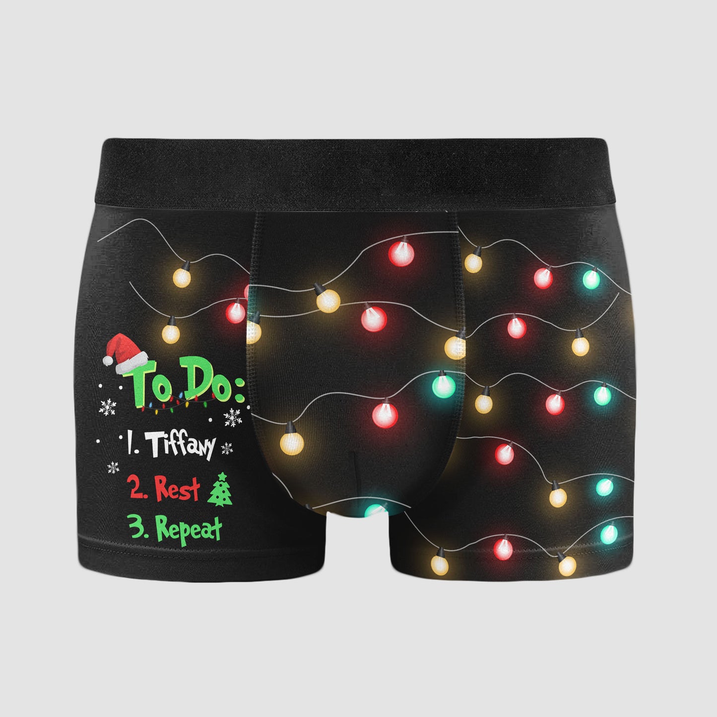 Christmas To Do List Funny - Personalized Men's Boxer Briefs