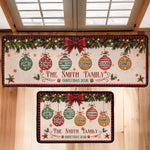 Christmas Together - Custom Family Name, Baubles Xmas Theme - Personalized Runner Rug