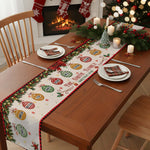 Christmas Together - Custom Family Name, Baubles Xmas Theme - Personalized Table Runner