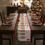 Christmas Together - Custom Family Name, Baubles Xmas Theme - Personalized Table Runner