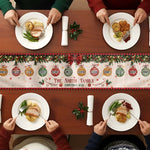 Christmas Together - Custom Family Name, Baubles Xmas Theme - Personalized Table Runner