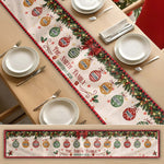 Christmas Together - Custom Family Name, Baubles Xmas Theme - Personalized Table Runner