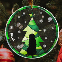 Christmas Tree Black Backside Dog - Personalized Acrylic Ornament