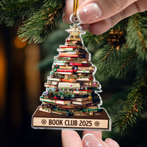 Christmas Tree Book Club Custom Names - Personalized Acrylic Ornament