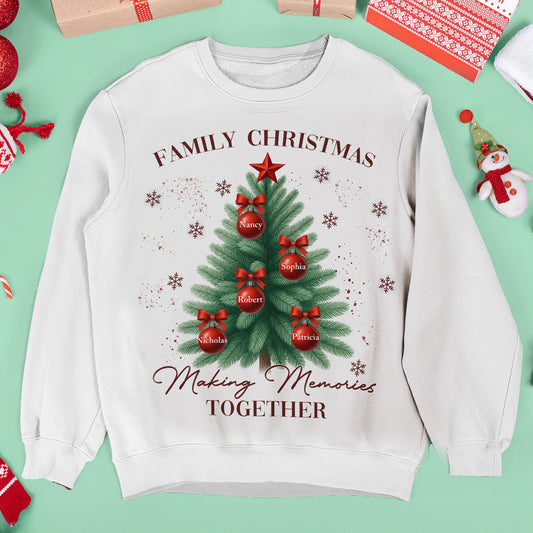 Christmas Tree Family Names Matching Shirts - Personalized Sweatshirt
