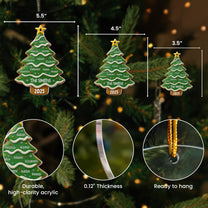 Christmas Tree Gingerbread With Family Name - Personalized Acrylic Ornament