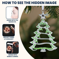 Christmas Tree-Shaped Keepsake - Personalized Photo Projection Ornament