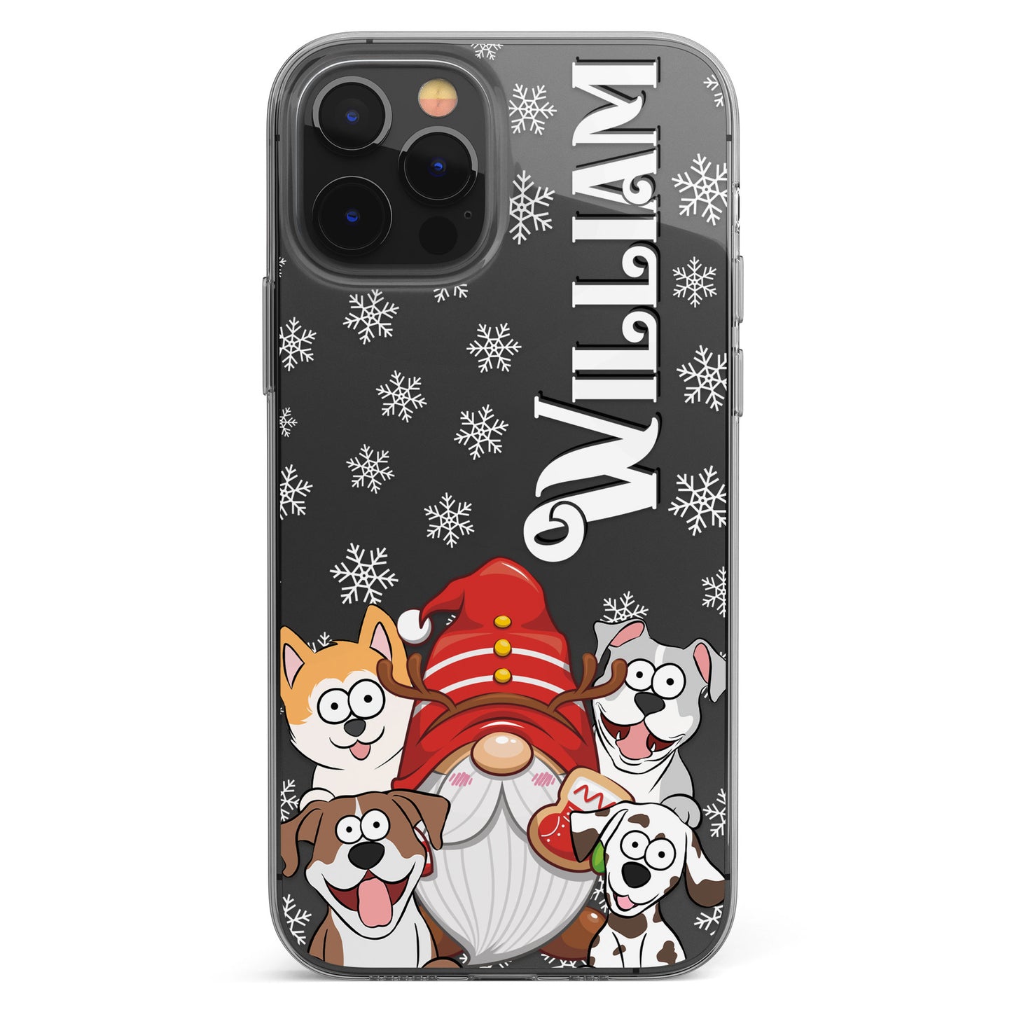 Christmas With My Dogs - Personalized Clear Phone Case