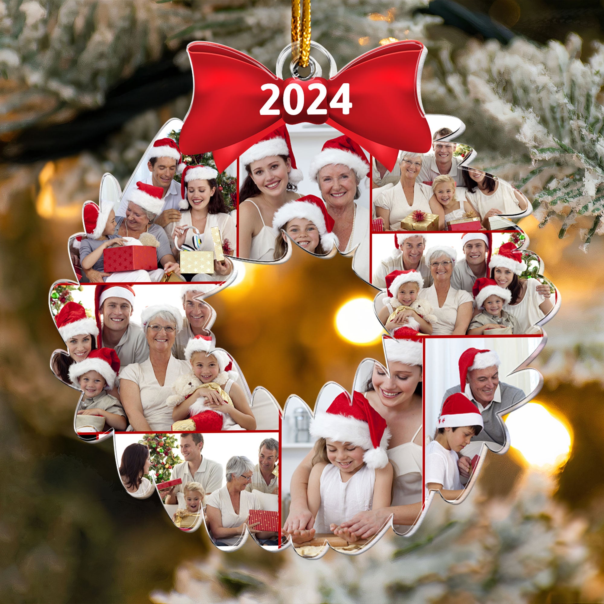 Christmas Wreath - Personalized Acrylic Photo Ornament