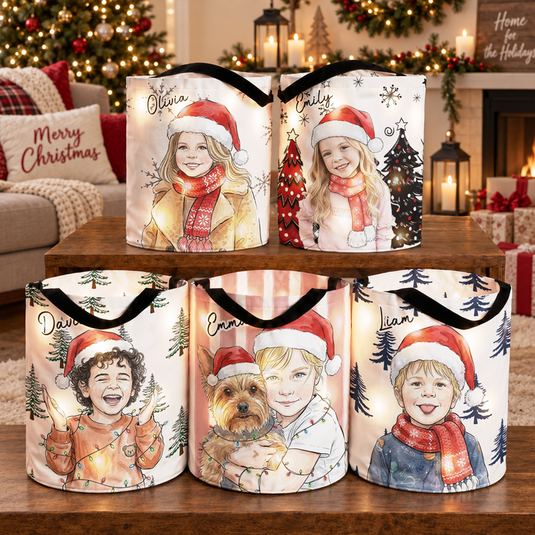 Christmas-Basket-Custom-Photo-Watercolor-Art-Gifts-For-Kids-Personalized-Basket