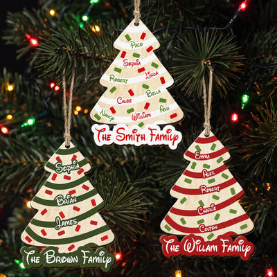 Christmas Cake Striped Tree - Personalized Ornament