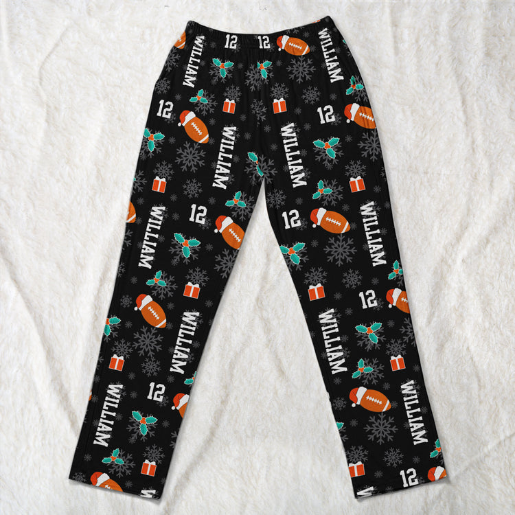 Christmas-Gift-Custom-Name-&-Number-For-American-Football-Lovers-Personalized-Lounge-Pants 3