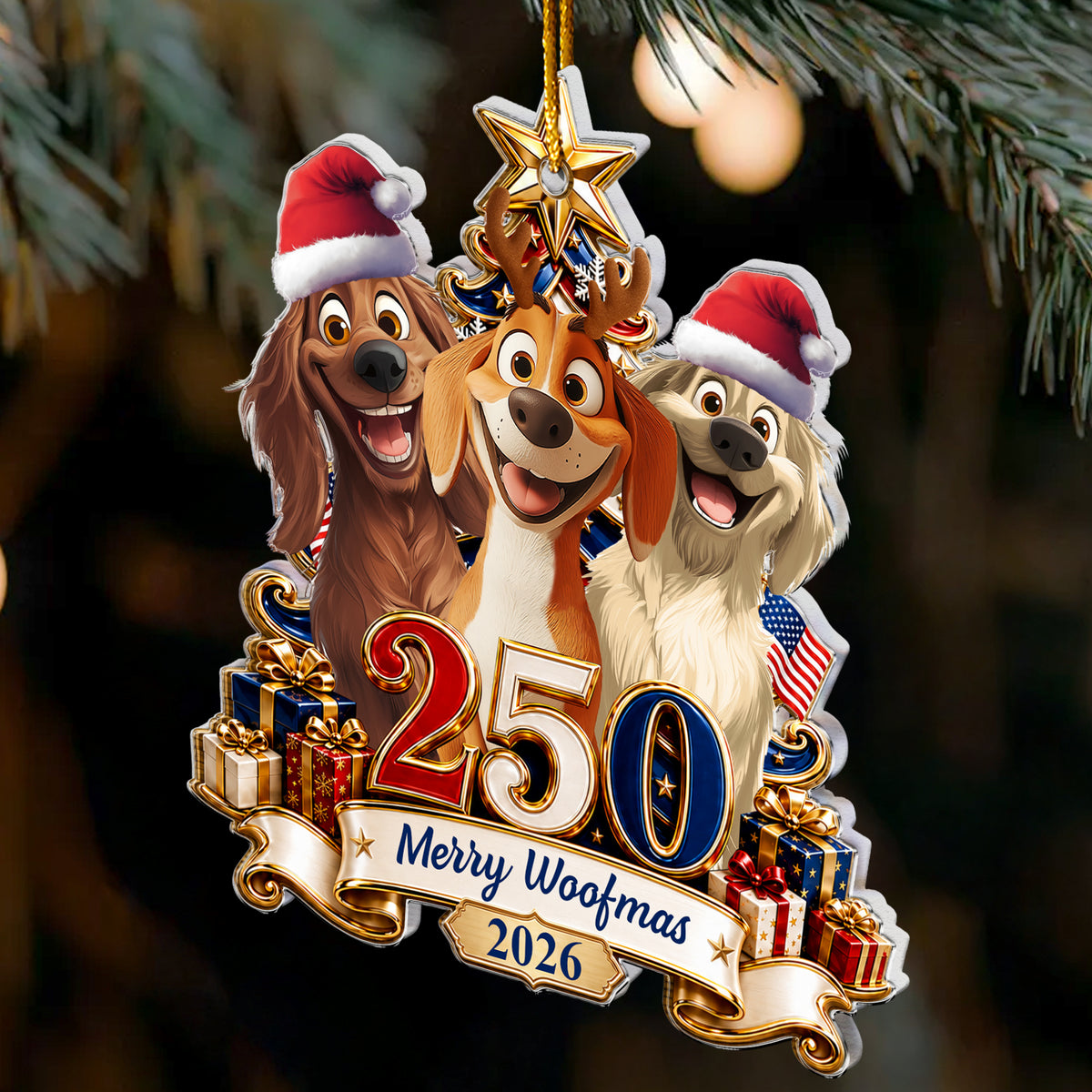 Christmas-Gift-For-Dog-Lover,-American-250Th-Anniversary-Holiday-Keepsake-Personalized-Ornament-4