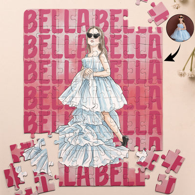 Christmas Gifts For Kid Custom Photo Watercolor - Personalized Jigsaw Puzzle