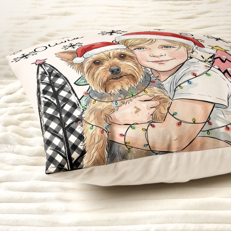 Christmas-Gifts-For-Kids-Custom-Photo-Watercolor-Art-Personalized-Pillow-4