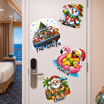 Christmas In July Trip Cruise Door Stateroom Decor - Xmas Santa In Summer - Personalized Magnet