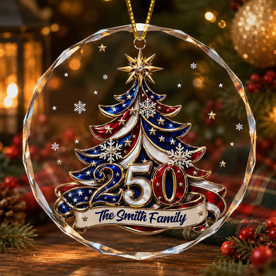 Christmas Tree 250 Years Of Freedom USA - Personalized Ornament