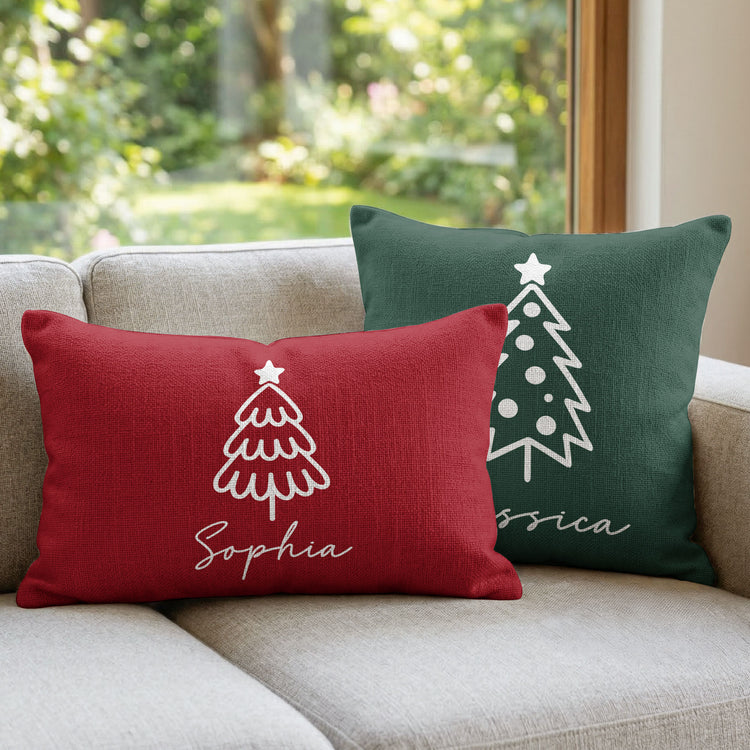 Christmas-Tree-Line-Art-Family-Decoration-Personalized-Pillow-Cover-1