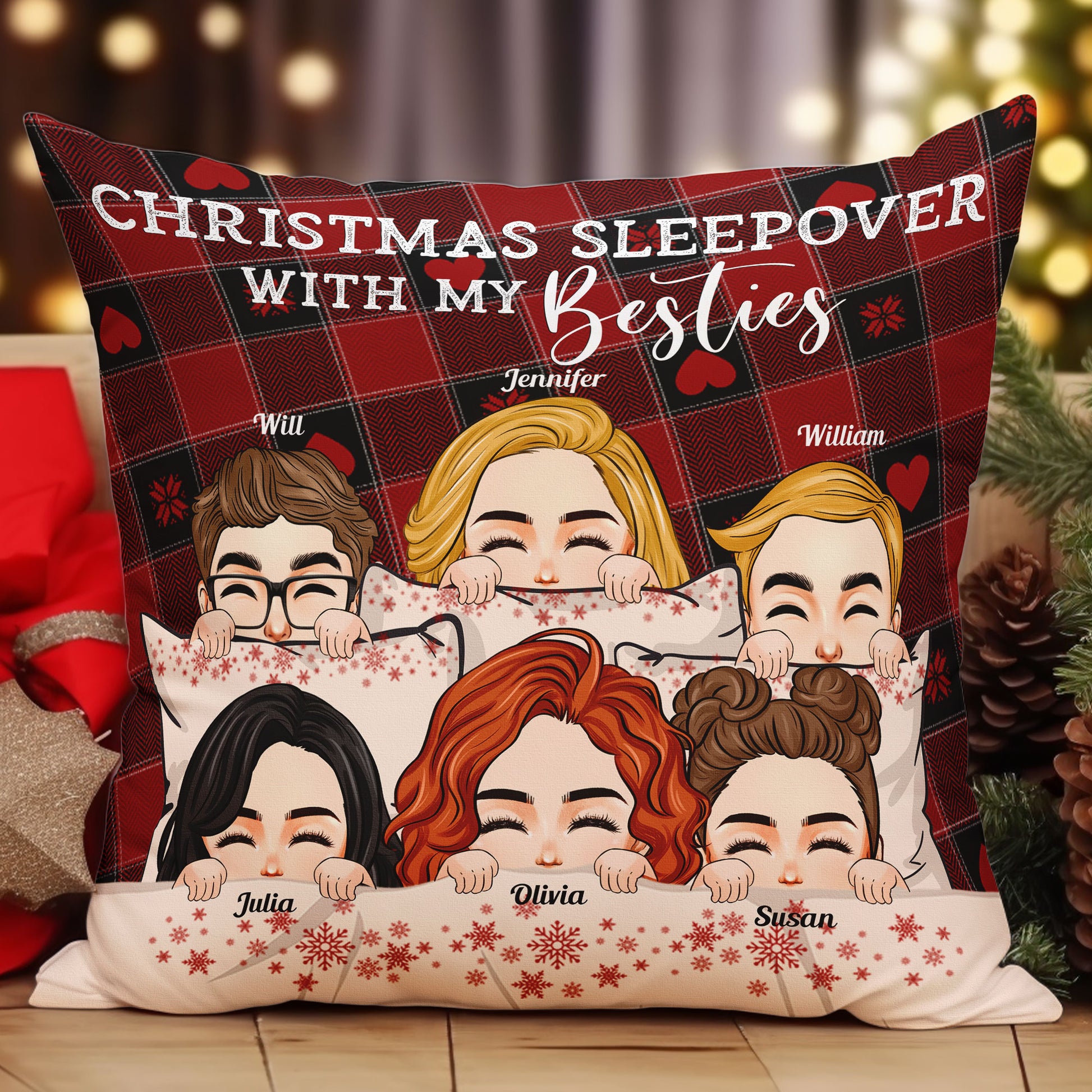 Christmas Sleepover With My Besties - Personalized Pillow (Insert Incl –  Macorner