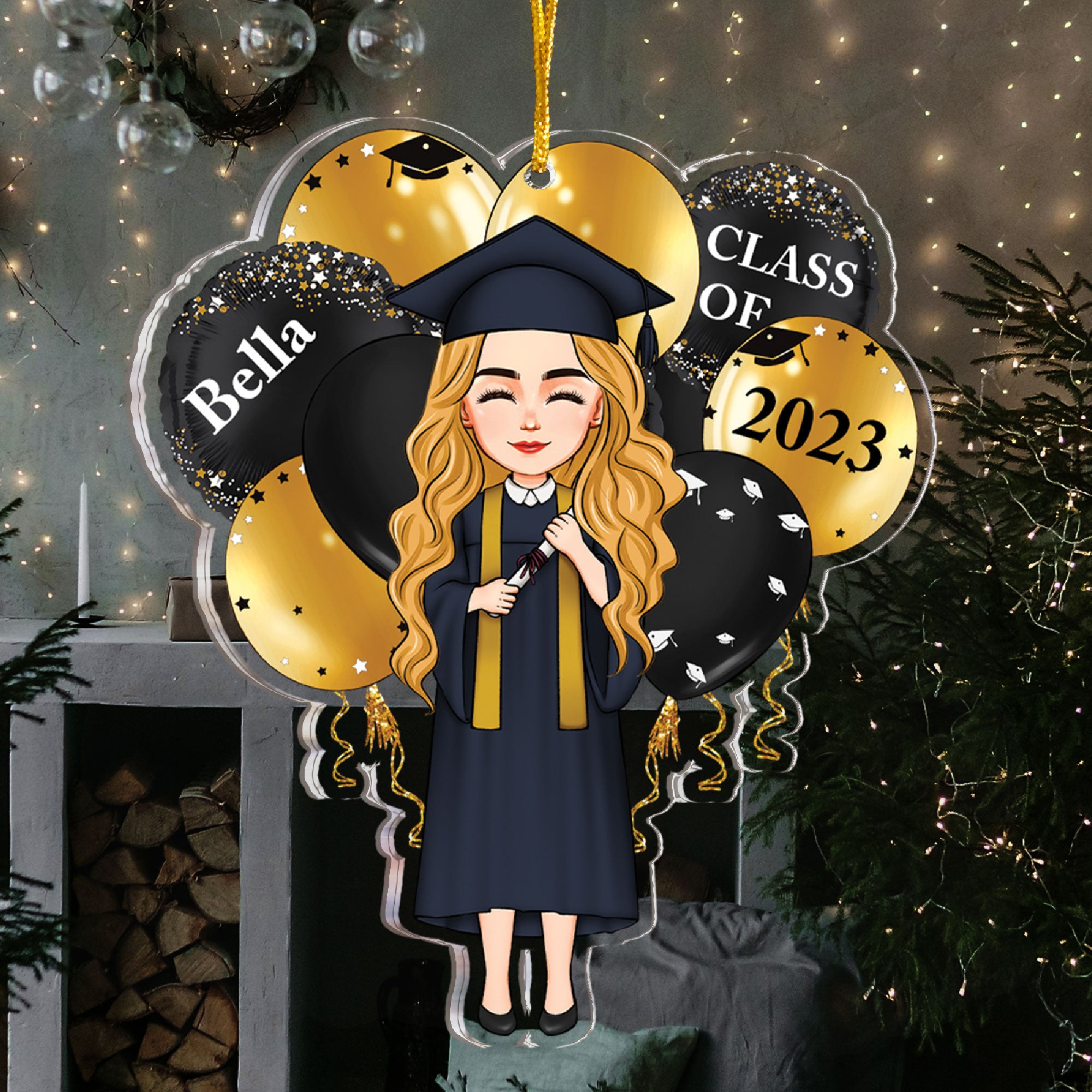 Personalized Graduation Cap and Gown Christmas Ornament – Dibsies  Personalization Station