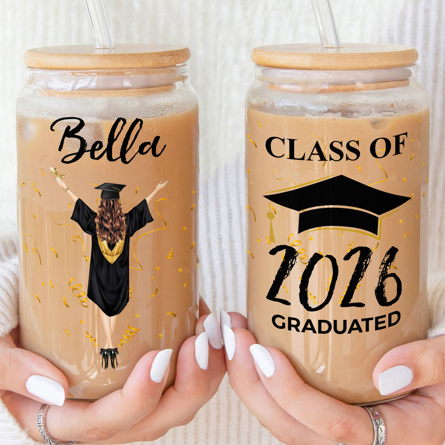 Class Of 2026 - Personalized Clear Glass Cup