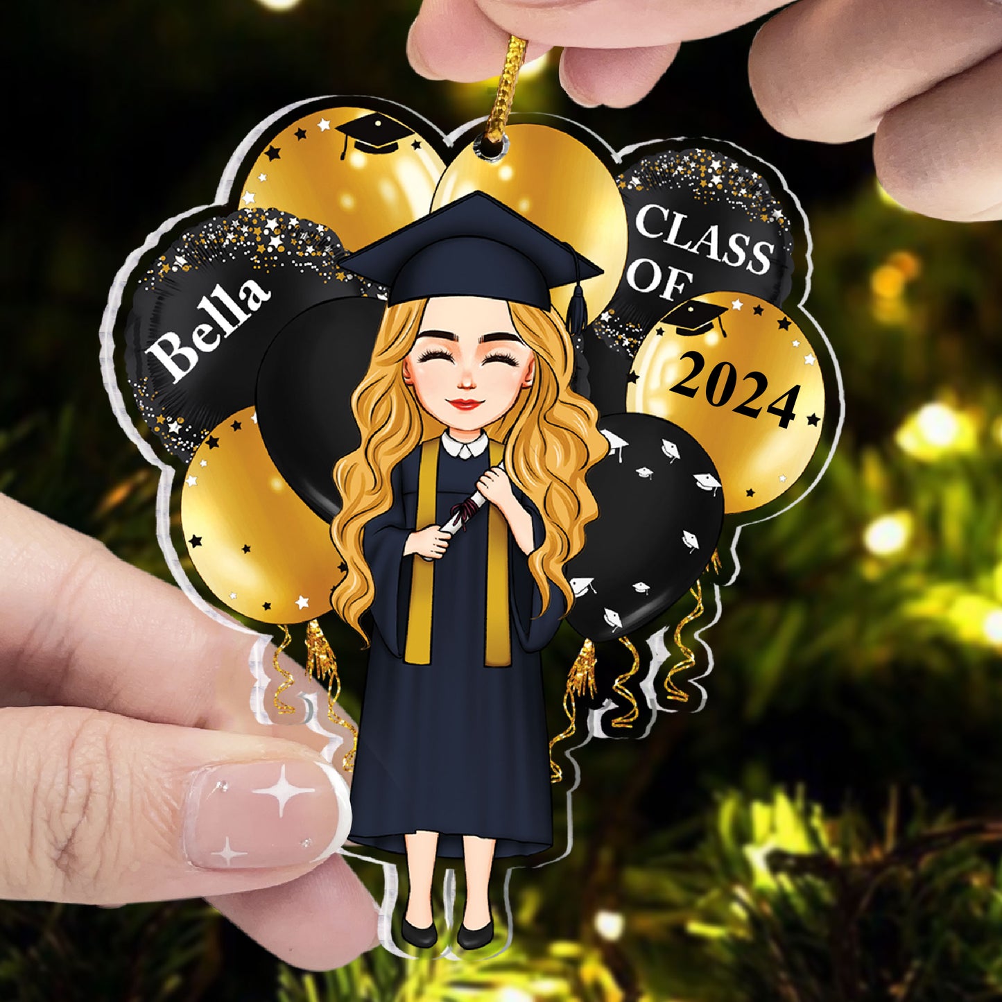 Class Of 2023 - Personalized Graduation Gown Shaped Acrylic Ornament