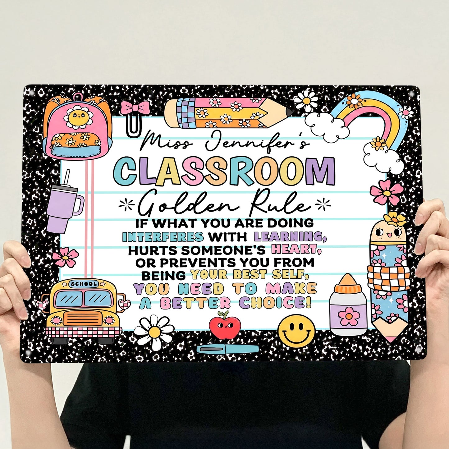Classroom Golden Rule - Personalized Metal Sign