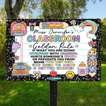 Classroom Golden Rule - Personalized Metal Sign
