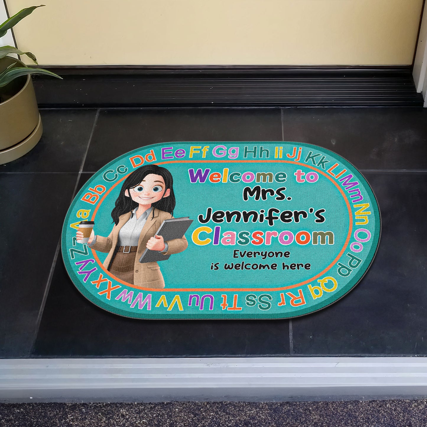 Classroom-Everyone-Is-Welcome-Back-To-School-Personalized-Doormat-3