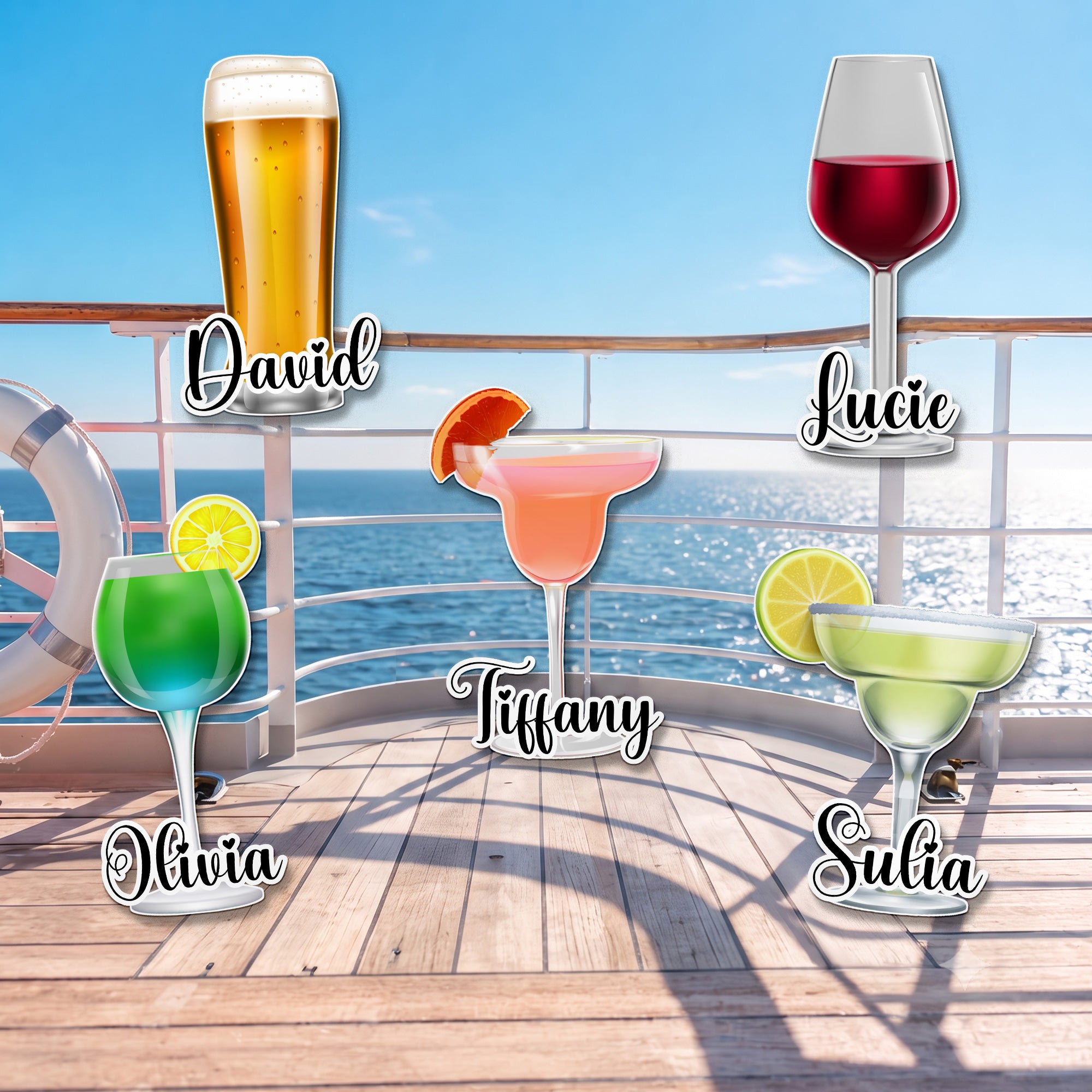 Cocktail-&-Tropical-Drink-Cruise-Door-Signs-Stateroom-Decor-Cruising-Family-Vacation,-Girls-Trip-Personalized-Magnet-2